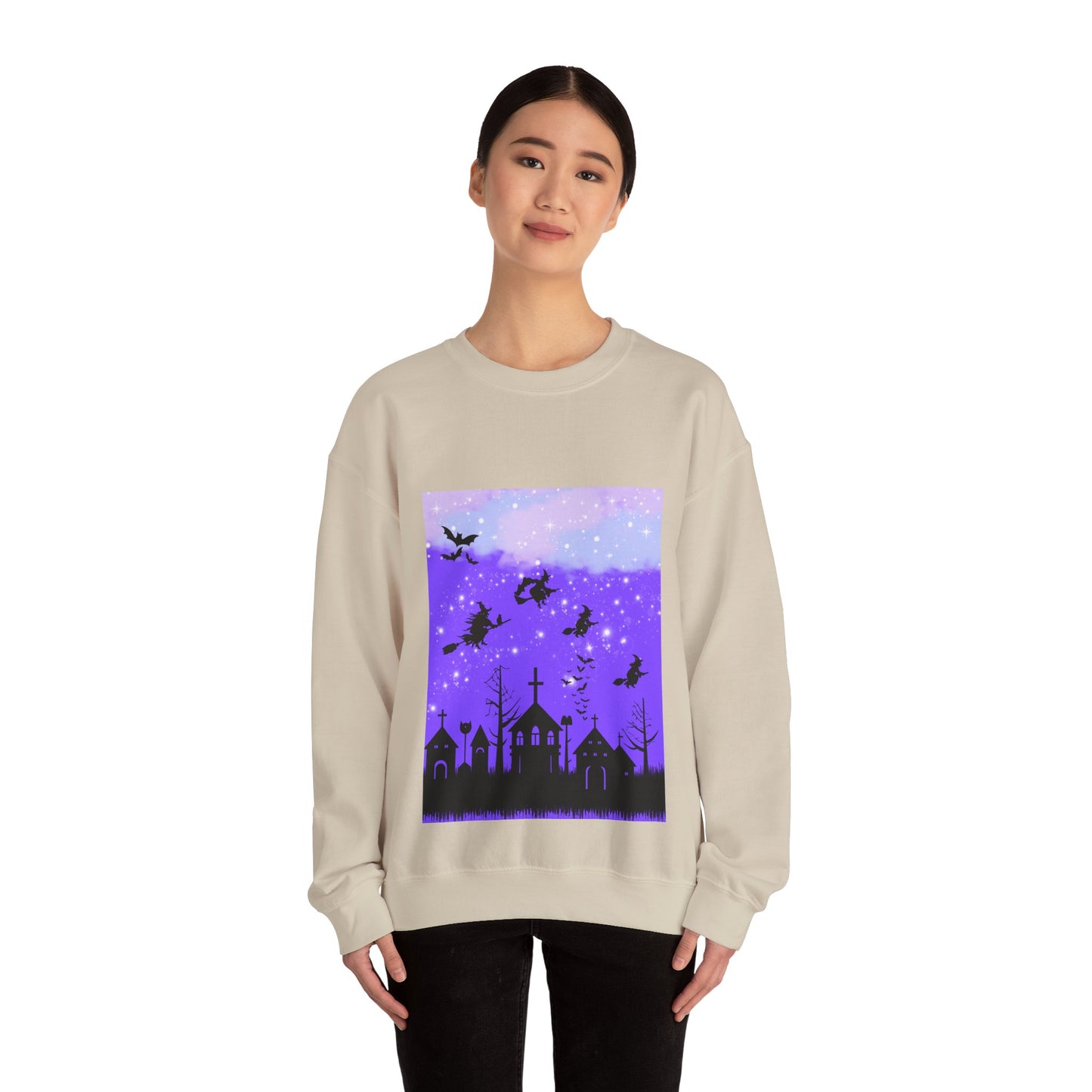 Mystical Nightscape Crewneck Sweatshirt, Cozy Fashion, Trendy Apparel, Gift for Nature Lovers, Halloween Sweatshirt, Comfortable [...]