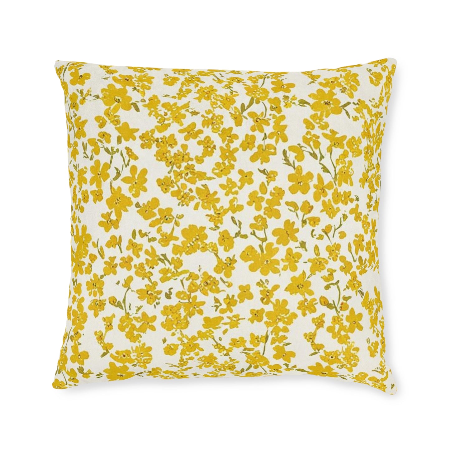 Floral Yellow Square Pillow - Cozy Home Decor for Every Season